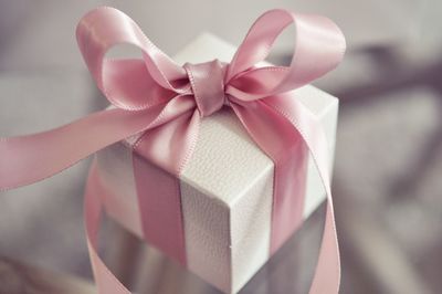 Close-up of gift box on table