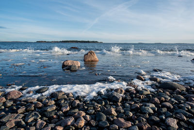 Scenic view of sea at beach