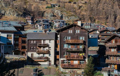 Wooden house at zermatt, switzerland