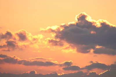 Low angle view of sky during sunset