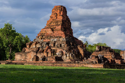 View of temple against cloudy sky