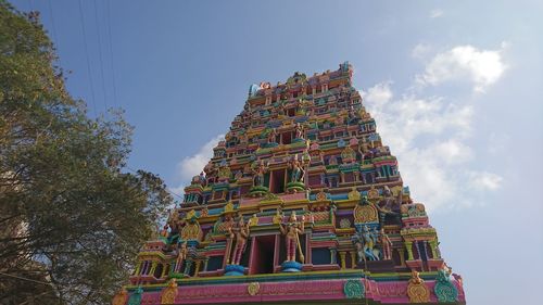 Low angle view of temple against sky