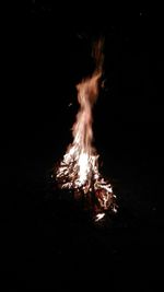 Close-up of bonfire at night