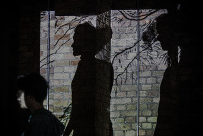 Close-up of woman in dark room