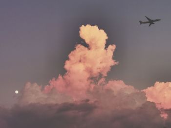 Low angle view of airplane flying in sky