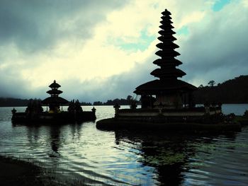 View of sea against cloudy sky