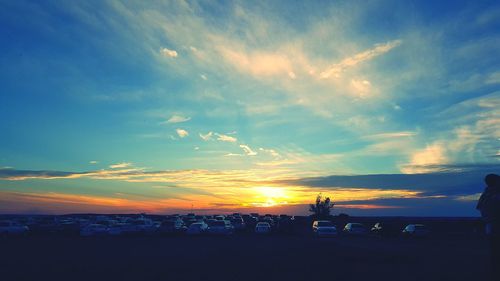 Scenic view of sunset over sea