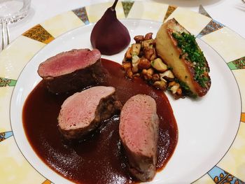 Close-up of meal served in plate