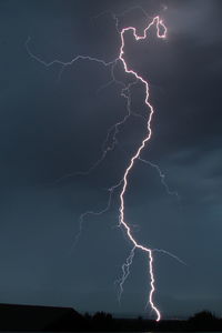 Low angle view of lightning in sky