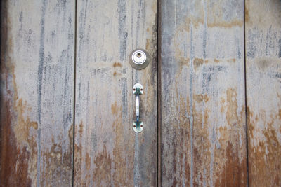 Full frame shot of weathered door