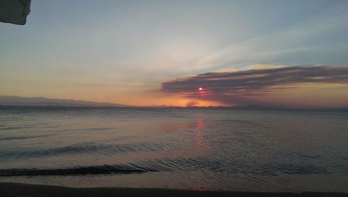 Scenic view of sea at sunset