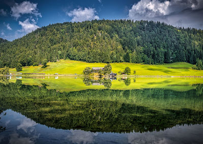 Scenic view of land against sky