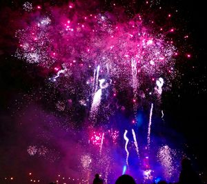 Low angle view of firework display