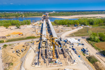 Construction of the viaduct on the new s7 highway, luban, poland