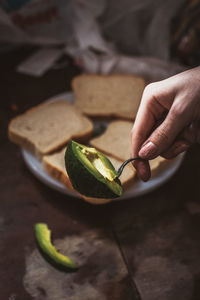 Close-up of hand holding fruit