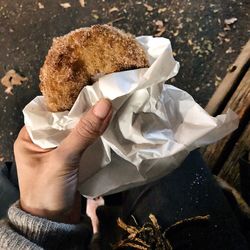 Midsection of person holding ice cream