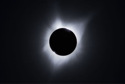Low angle view of silhouette moon against sky at night