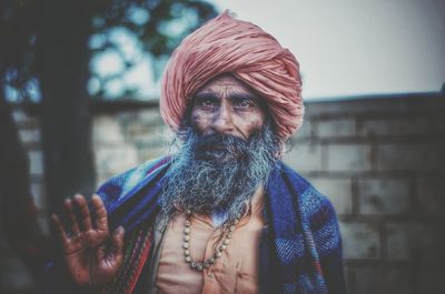 Portrait of man wearing mask