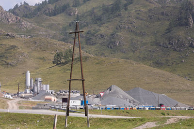 Scenic view of field against mountains