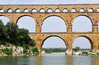 Arch bridge over river