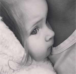 Close-up portrait of cute baby girl