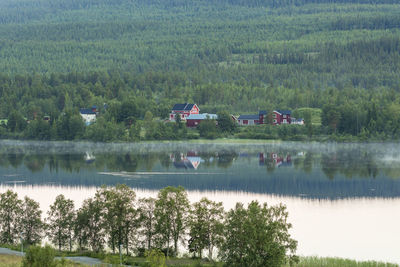 Scenic view of lake and trees 