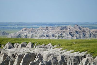 Scenic view of landscape against clear sky