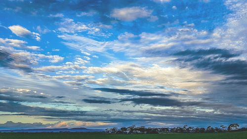 Scenic view of landscape against cloudy sky