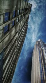 Low angle view of modern building against sky