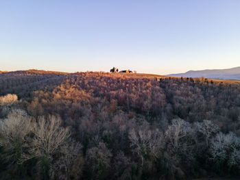 Scenic view of landscape against clear sky