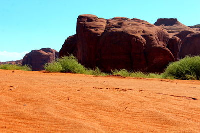 Scenic view of mountain against clear sky