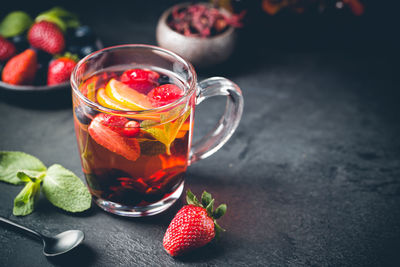 Close-up of drink on table