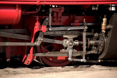 Close-up of train on railroad track