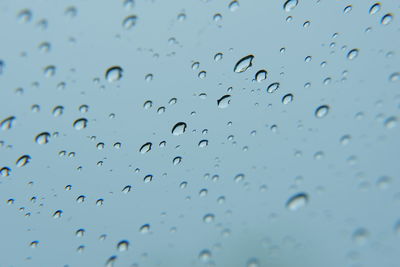 Full frame shot of wet glass window