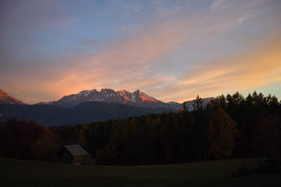 Scenic view of mountains against dramatic sky