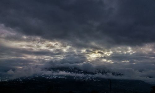 Low angle view of storm clouds in sky