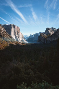 Scenic view of rocky mountains against sky