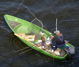 High angle view of fishing net in sea