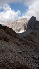 Scenic view of rocky mountains against sky