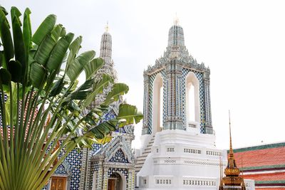 Low angle view of temple building against sky