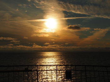 Scenic view of sea at sunset