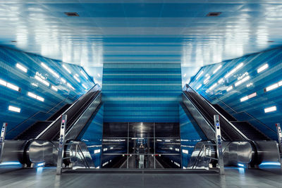 View of escalator at subway station