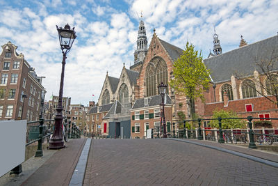 City scenic from amsterdam with the north church in the netherlands