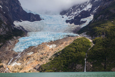 Scenic view of lake against mountain