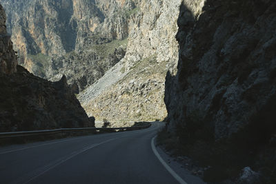 Road leading towards mountains