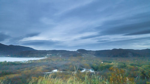 Scenic view of field against sky