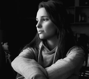 Close-up portrait of young woman