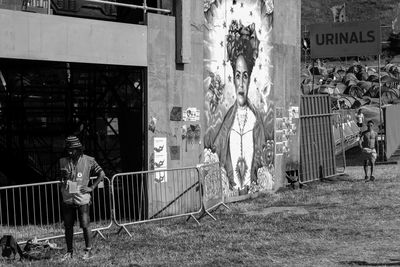 People standing in city