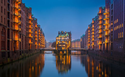 Canal amidst buildings in city