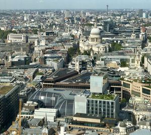 High angle view of st pauls in london city